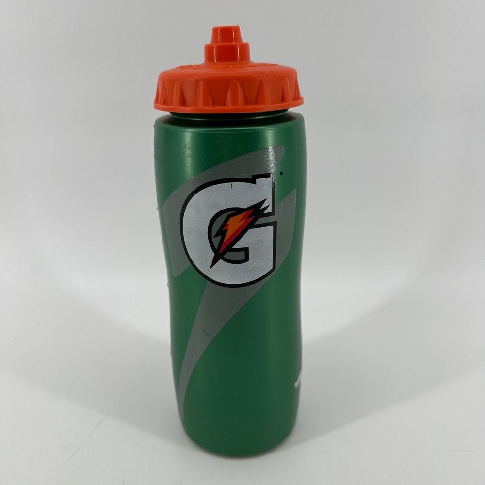 Gatorade 32oz Squeeze Water Bottle Green Orange G Logo Sport Hydration Bottle
